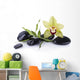 Black pebble and orchid Wall Decal