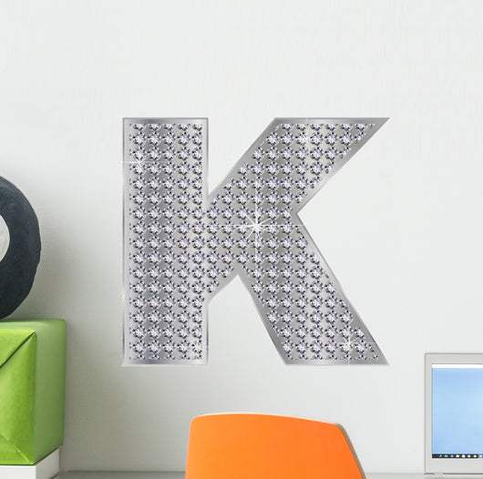 K Alphabet Silver Diamond