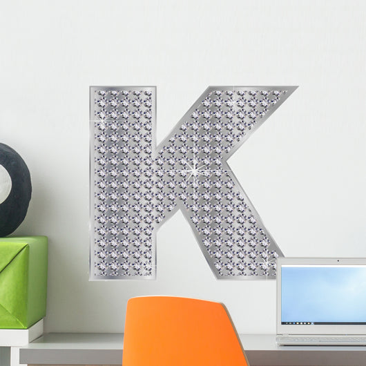 K Alphabet Silver Diamond
