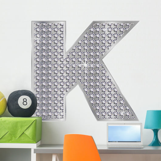 K Alphabet Silver Diamond