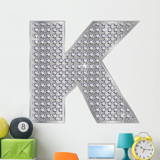 K Alphabet Silver Diamond