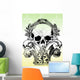 Gothic  skulls illustration Wall Mural