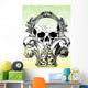 Gothic  skulls illustration Wall Mural