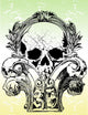 Gothic  skulls illustration Wall Mural