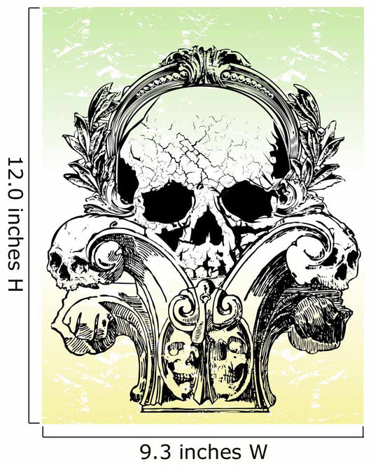 Gothic  skulls illustration Wall Mural