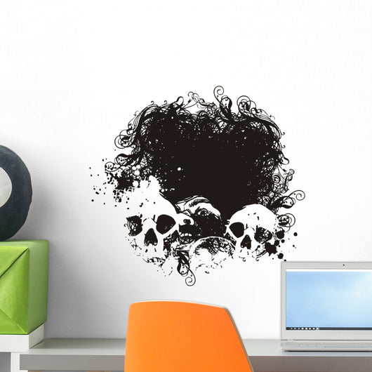 Black hole skull illustration Wall Mural