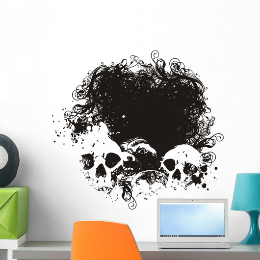Black hole skull illustration Wall Mural