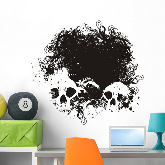 Black hole skull illustration Wall Mural