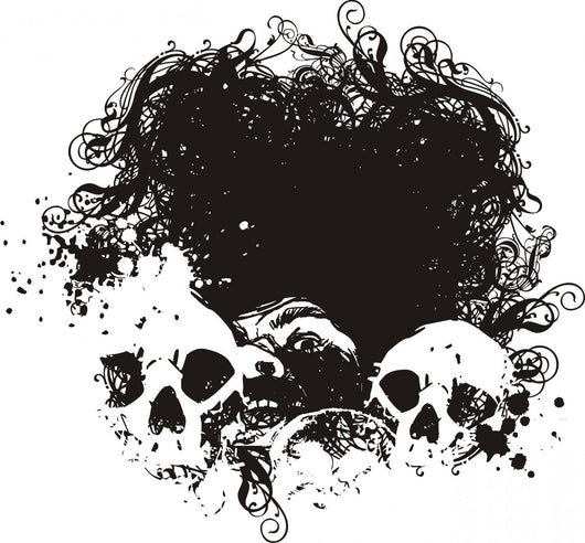 Black hole skull illustration Wall Mural