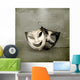 Theater masks, old-style Wall Mural