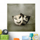 Theater masks, old-style Wall Mural