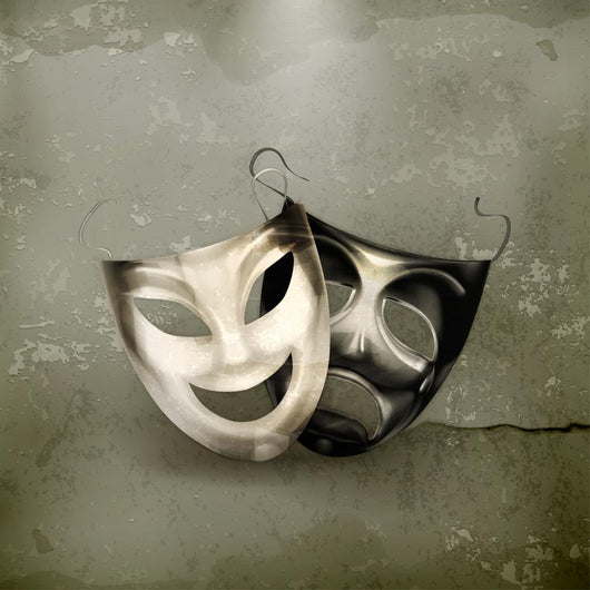 Theater masks, old-style Wall Mural
