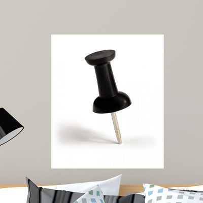 Black Push-pin Wall Decal shown on a wall