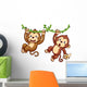 Illustration of Monkeys Wall Decal