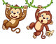 Illustration of Monkeys Wall Decal