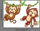 Illustration of Monkeys Wall Decal