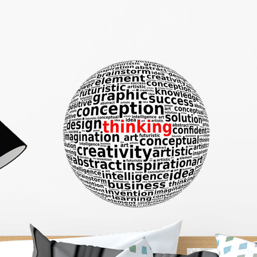 creative thinking info-text word arrangement Wall Decal
