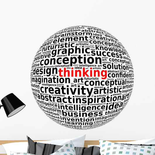 creative thinking info-text word arrangement Wall Decal