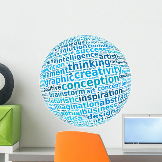 creative thinking info-text in word arrangement Wall Decal