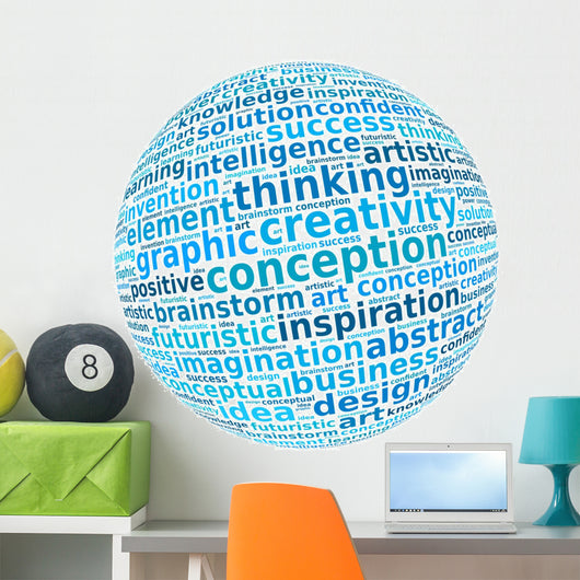 creative thinking info-text in word arrangement Wall Decal