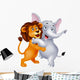 Lion and Elephant Embracing