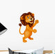 Lion cartoon waving Wall Decal