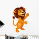 Lion cartoon waving Wall Decal