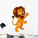 Lion cartoon waving Wall Decal