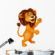 Lion cartoon waving Wall Decal