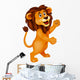 Lion cartoon waving Wall Decal