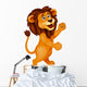Lion cartoon waving Wall Decal