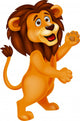 Lion cartoon waving Wall Decal