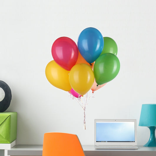 Colorful Balloons White Wall Decal