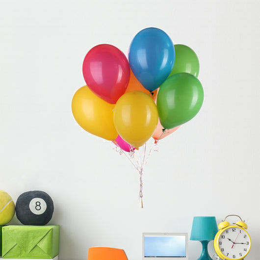 Colorful Balloons White Wall Decal