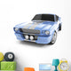Light-Blue Classical Sports Car Wall Decal