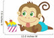 Monkey's Beach Activities Wall Decal
