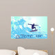 Abstract Silhouette Surfer Ocean Wall Mural