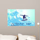 Abstract Silhouette Surfer Ocean Wall Mural