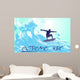 Abstract Silhouette Surfer Ocean Wall Mural