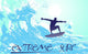 Abstract Silhouette Surfer Ocean Wall Mural