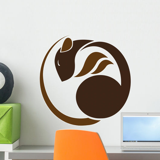 Brown Rat Lying White Wall Decal