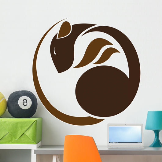 Brown Rat Lying White Wall Decal