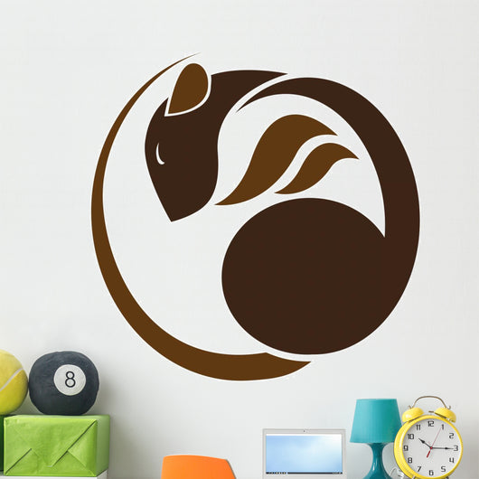 Brown Rat Lying White Wall Decal