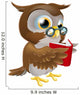 Cartoon Owl Reading a Book Wall Decal