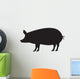 Pig Silhouette Isolated on White Wall Decal