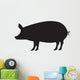 Pig Silhouette Isolated on White Wall Decal