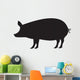 Pig Silhouette Isolated on White Wall Decal