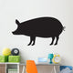 Pig Silhouette Isolated on White Wall Decal