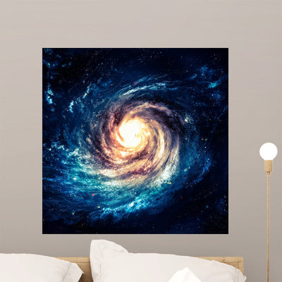 Incredibly Beautiful Spiral Galaxy shown on a wall