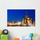 Night view of Red Square and Saint Basil s Cathedral in Moscow Wall Mural